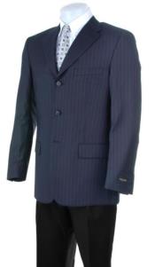 Mens 3 Button Blazer - Three Button Dark Navy Blue Sport Coat - Side Vented - Wool Blazer