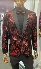  Mens Suit Red