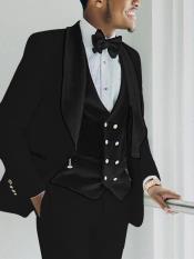  White and Black and Black Tuxedo - Prom Wedding Suit