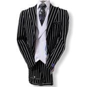  1920s Style Suit - Gangster Suit - Pinstripe Suit - Black and White Pinstrip