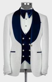  Navy Blue Tuxedo - White and Blue Prom Suit - Navy Wedding