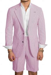  Mens Suits With Shorts - Pink Seersucker Suits - Summer Fabric