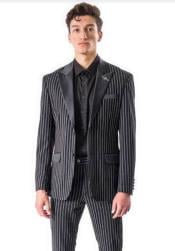 Stripe Tuxedo - Black Tuxedo - 1920s Pinstripe Suit - Gangster Suit