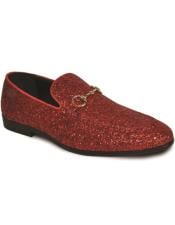  Mens Prom Tuxedo Loafer - Red Prom Shoe - Party Shoe