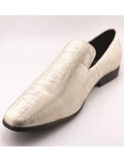  Mens Prom Tuxedo Loafer - Gold Prom Shoe - Party Shoe