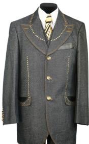  Denim Suit - Cotton Fabric Vested Suit - 3 Pieces Suit - Vested Fancy Suit - Blue