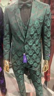  Mens Suit Green