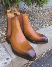  Calfskin Leather Chelsea Boot Cognac