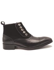  Leather and Suede Slip-On Boot Black