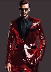  Suit - Red Tuxedo