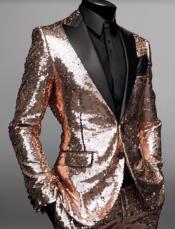  Mens Sequin Suit - Rose Gold Tuxedo - Party Suits - Stage