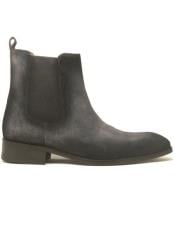  Leather Suede Chelsea High Boots Gray