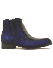  Two Tone Suede Chelsea Boots Blue