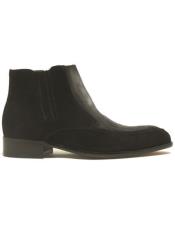  Two Tone Suede Chelsea Boots Black