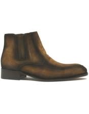  Leather Suede Chelsea Boots Brown
