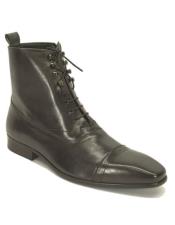 Lace-up Zip Boots Charcoal