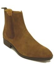  Leather Suede Chelsea Boots Saddle