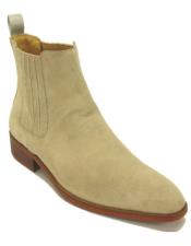  Leather Suede Chelsea Boots Sand