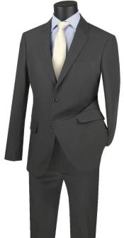  Carlo Lusso Suit - Mens Suit Modern Fit 2 Button Notch Side Vented in Medium Gray