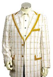 Men's 3 Buttons Suit Style Comes in White Gold Color $175