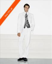
SKU#HV4882 White Men's Wedding Suit, Notched Lapel, 3 Button Style, Ultimate Stylish Suit  
